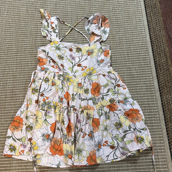 Lottie & Holly Floral Midi Dress with Ruffle Sleeves - Picture 15 of 15